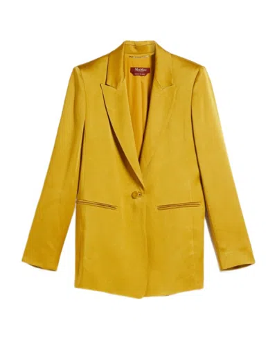 Max Mara Single-breasted Blazer In Yellow