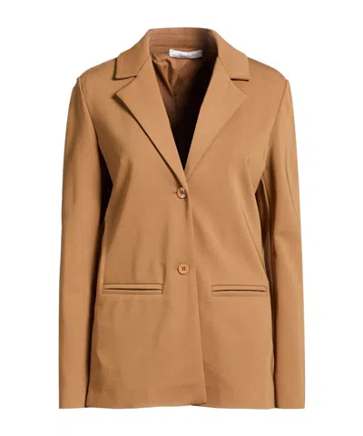 Max Mara Single Breasted Blazers In Brown