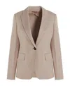 Max Mara Single-breasted Blended Suit Jacket In Gray