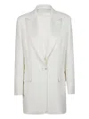 Max Mara Single-breasted Button Blazer In White