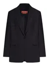 Max Mara Single-breasted Cady Blazer In Black