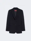 Max Mara Tailored Suit With Flap Pockets And Lapels In Black