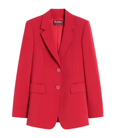 Max Mara Single-breasted Cady Blazer In Red