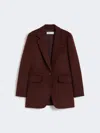 Max Mara Single-breasted Camel Blazer In Red