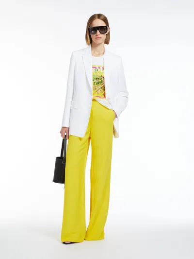 Max Mara Single-breasted Canvas Jacket In White