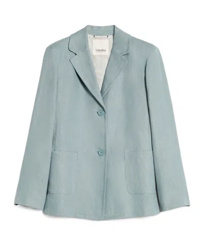 Max Mara Single-breasted Casual Jacket In Green