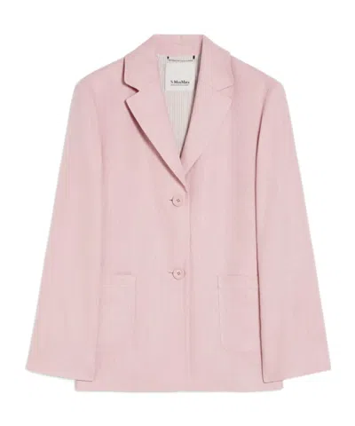 Max Mara Single-breasted Casual Jacket In Pink