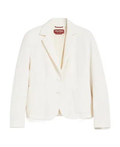 Max Mara Single-breasted Casual Jacket In White