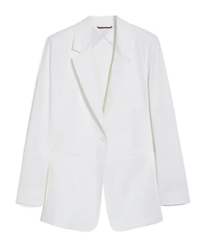 Max Mara Single-breasted Casual Jacket In White