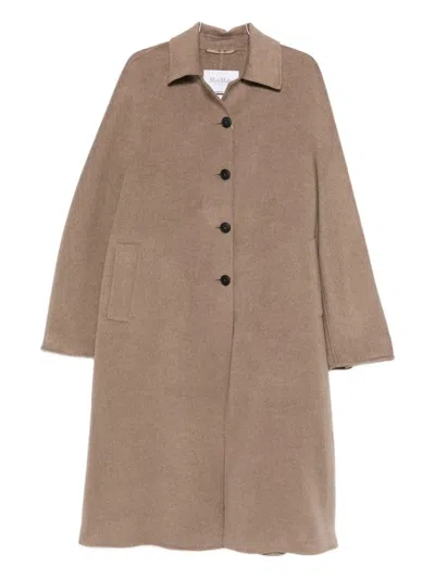 Max Mara Single-breasted Coat In Brown