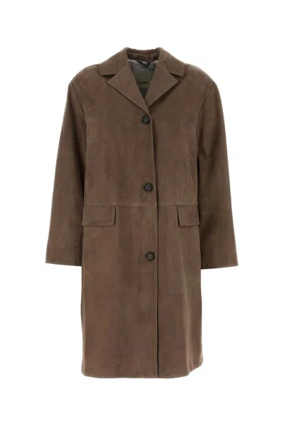Max Mara Single-breasted Coat In Brown