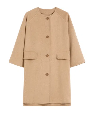 Max Mara Single Breasted Coat In Brown