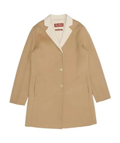 Max Mara Single-breasted Coat In Nude