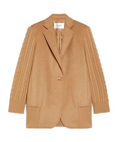 Max Mara Single-breasted Coat In Nude