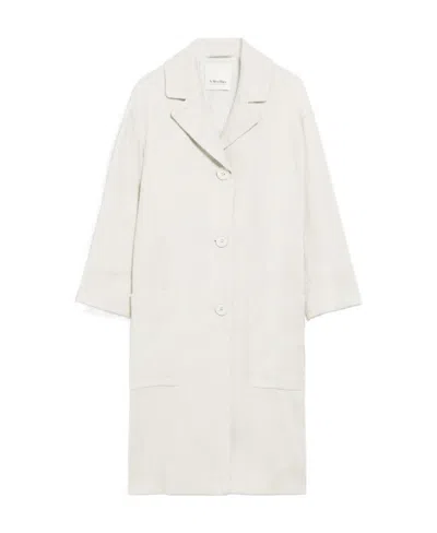 Max Mara Single-breasted Coat In White