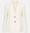 Max Mara Single-breasted Cotton Blazer In White