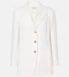 Max Mara Single-breasted Cotton Drill Jacket In White