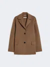 Max Mara Single-breasted Double-faced Wool Jacket In Brown