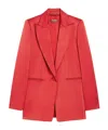 Max Mara Single-breasted Envers Satin Blazer In Red