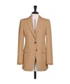 Max Mara Single Breasted Grain De Poudre Wool Blazer In Neutral