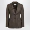 Max Mara Single-breasted Jacket In Tweed In Brown