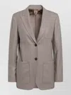 Max Mara Single Breasted Jacket Notch Lapel Pockets In Gray
