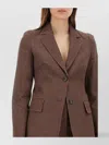 Max Mara Single Breasted Jacket With Notch Lapel And Flap Pockets In Brown