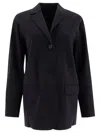 Max Mara Single-breasted Jersey Blazer Jackets Blue