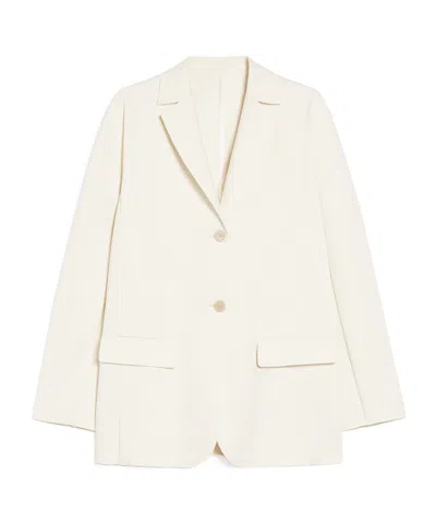 Max Mara Single-breasted Jersey Blazer In White