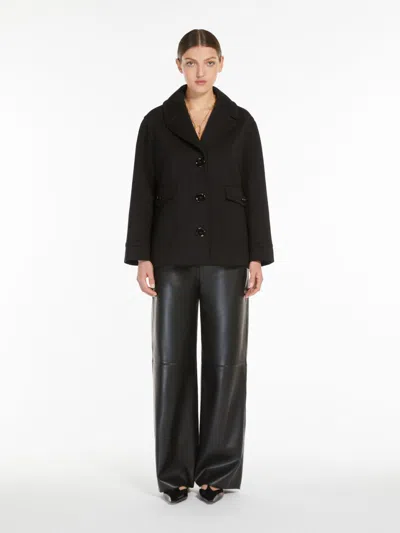 Max Mara Single-breasted Jersey Jacket In Black