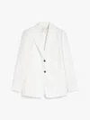 Max Mara Single-breasted Linen Blazer In White