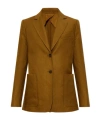 Max Mara Single-breasted Linen Blazer In Brown
