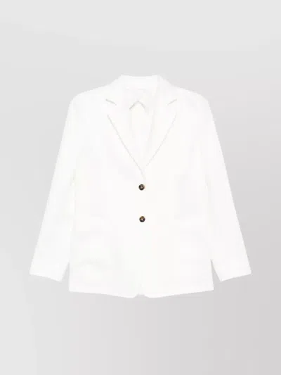 MAX MARA SINGLE-BREASTED LINEN BLAZER FEATURING POCKETS