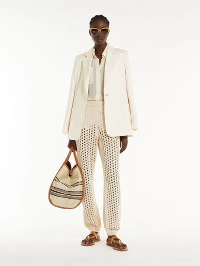 Max Mara Single-breasted Blazer In Shetland In Neutral