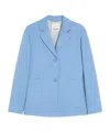 Max Mara Single-breasted Linen Jacket In Light Blue