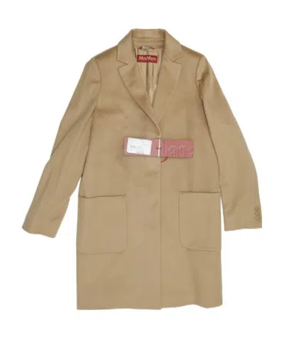 Max Mara Single-breasted Medium-length Coat In Nude
