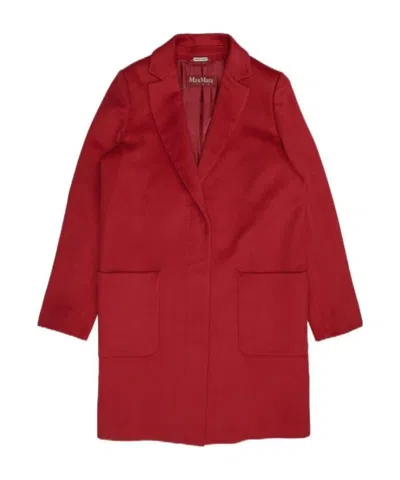 Max Mara Single-breasted Medium-length Coat In Red