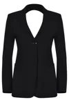 Max Mara Single-breasted Open Back Jacket In Black