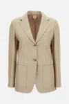 Max Mara Single-breasted Wool-blend Blazer In Neutral