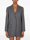 Max Mara Single-breasted Pinstripe Blazer In Burgundy