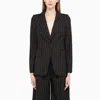 Max Mara Single-breasted Pinstripe Jacket Blue In Blue