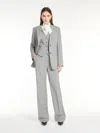 Max Mara Single-breasted Pinstripe Wool Blazer In Medium Grey
