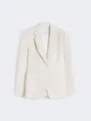 Max Mara Single-breasted Piqué Jersey Blazer In Neutral