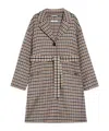 Max Mara Single-breasted Plaid Coat In Nude