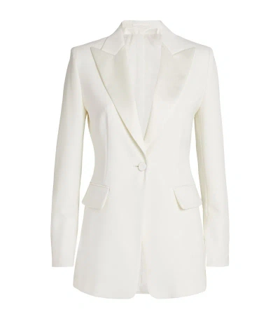 Max Mara Single-breasted Plinio Tuxedo Blazer In White