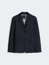 Max Mara Single-breasted Stretch Denim Jacket In Blue
