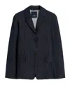 Max Mara Single-breasted Stretch Denim Jacket In Blue