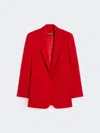 Max Mara Single-breasted Stretch Wool Blazer In Red
