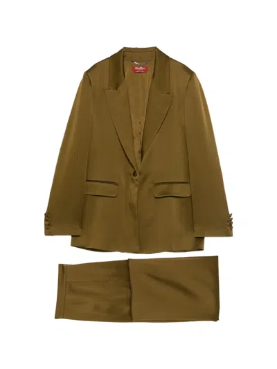 Max Mara Single-breasted Suit In Green