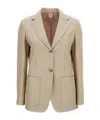 Max Mara Single-breasted Wool-blend Blazer In Neutral